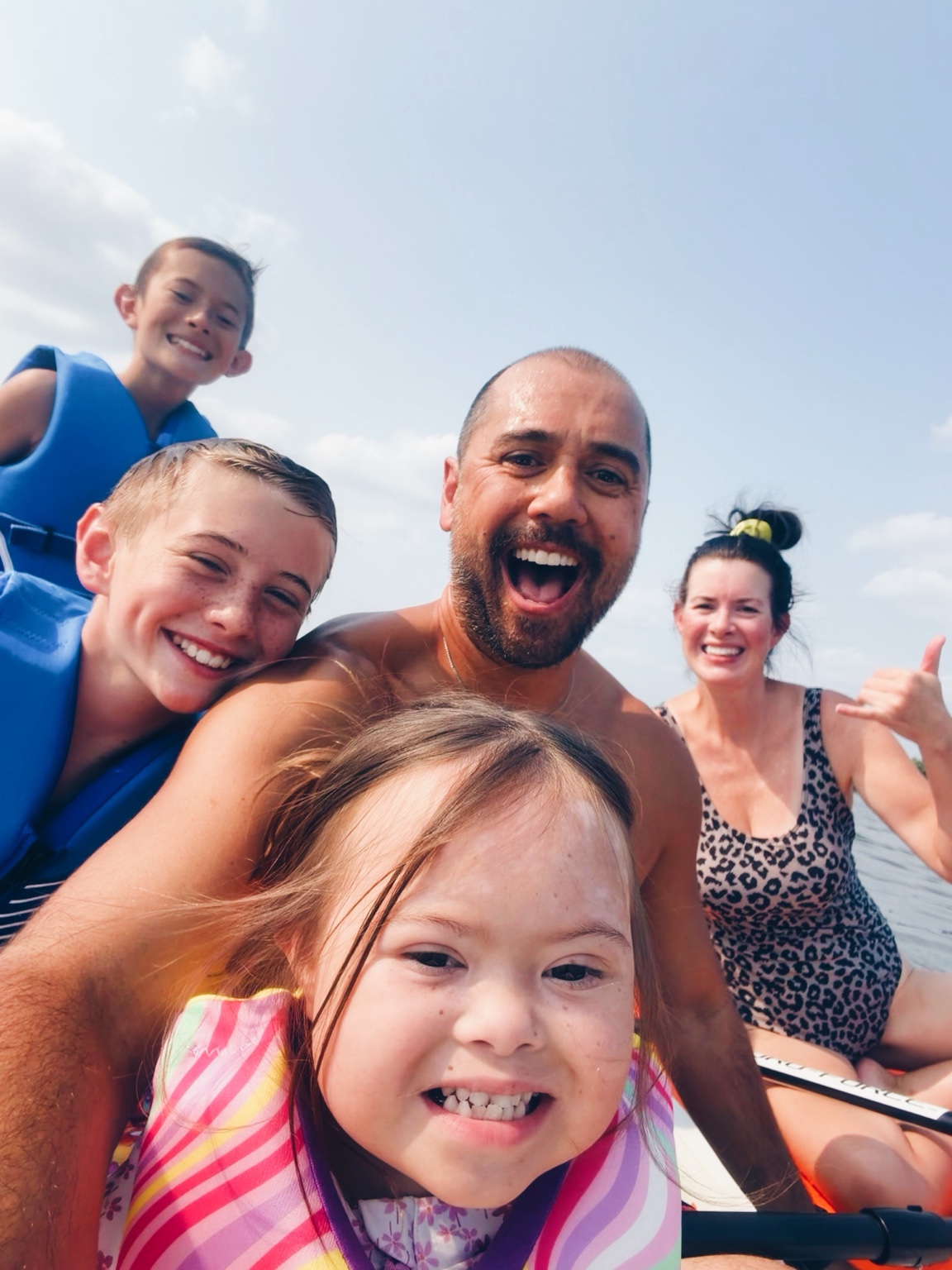 Ian Hoey enjoying a day on the water with his family